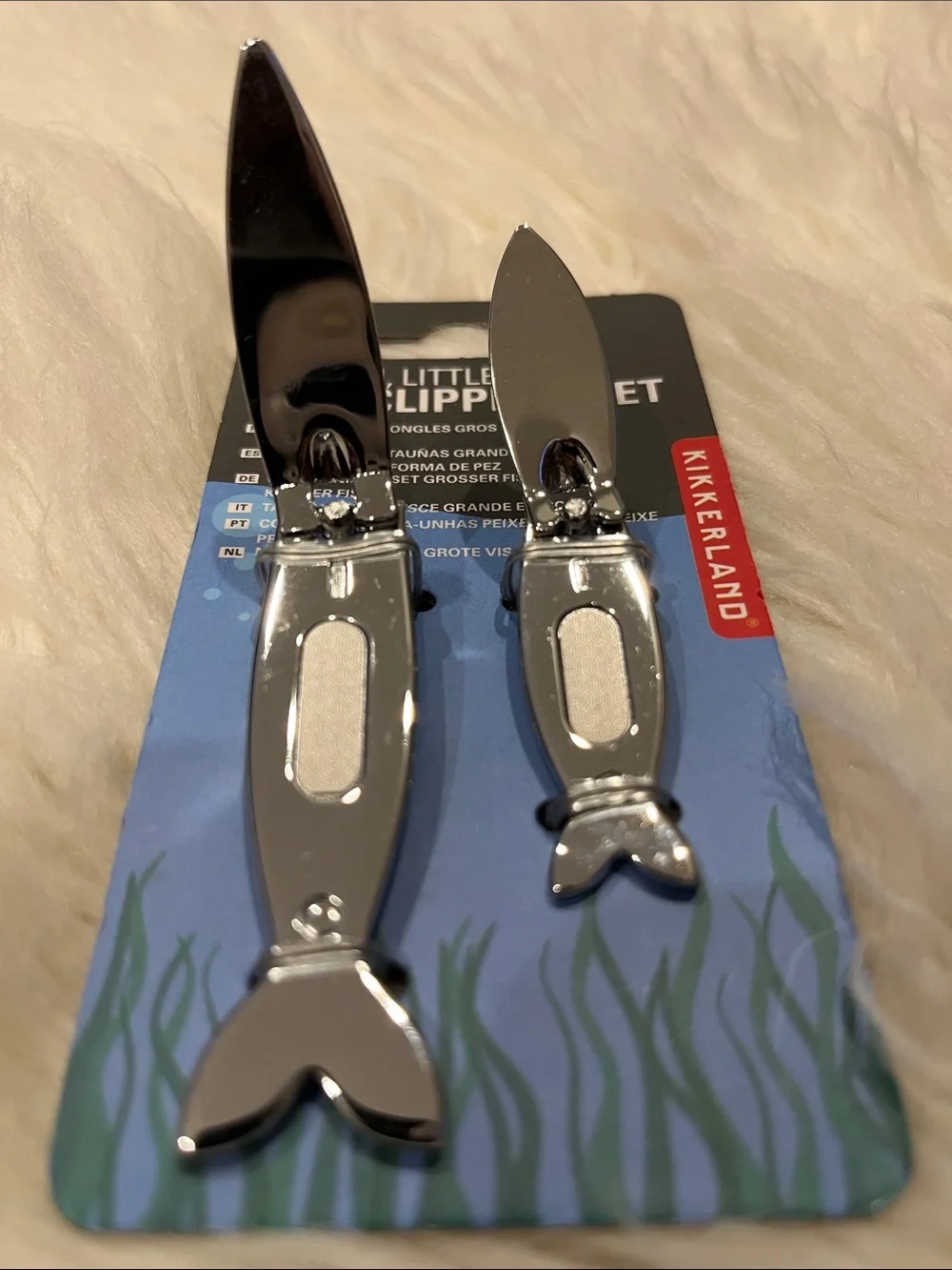 Kikkerland Chrome Fish Nail Clipper Set